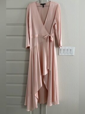 BCBGMAXAZRIA Wrap Dress Hi-Lo Pink L EUC BCBG Max Azria
